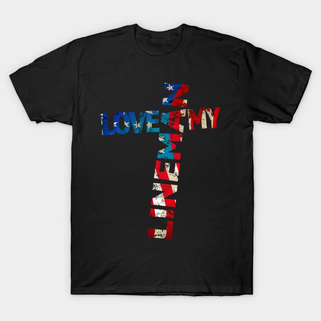 LOVE MY LINEMAN patriotic American design T-Shirt by dlinca